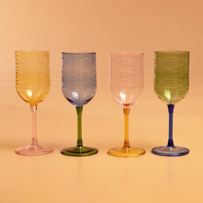 Multicoloured Bahar Glasses -  Set of 4