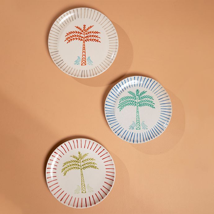Palm & Falcons Plates - Set of 3