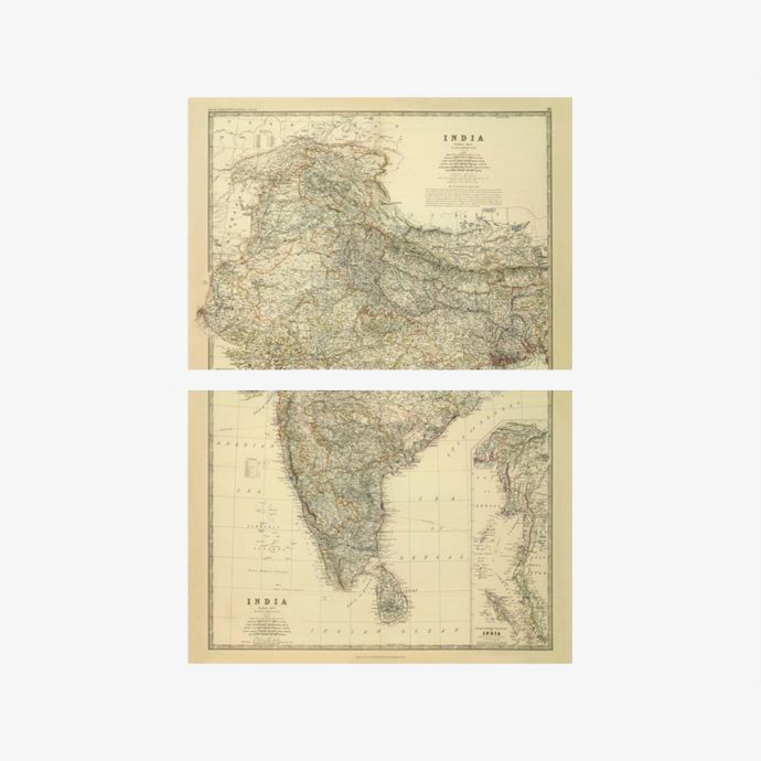 Large Map Of India By Keith Johnson (1861)