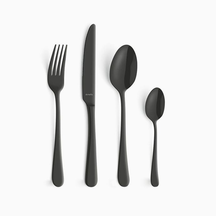 Austin Black Cutlery Set, 24-Pieces