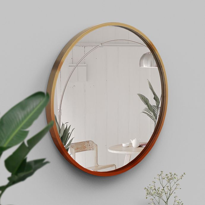 Bamboo Round Mirror
