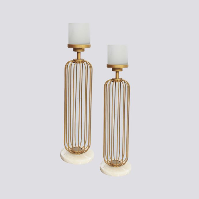 Cage Candle Stand  (Set of 2)