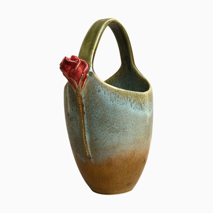 Ceramic Bag with Rose