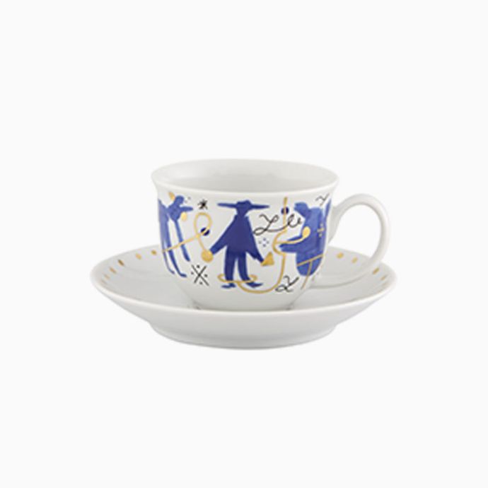 Coffee Cup and Saucer - Folkifunki ( Set Of 4 )