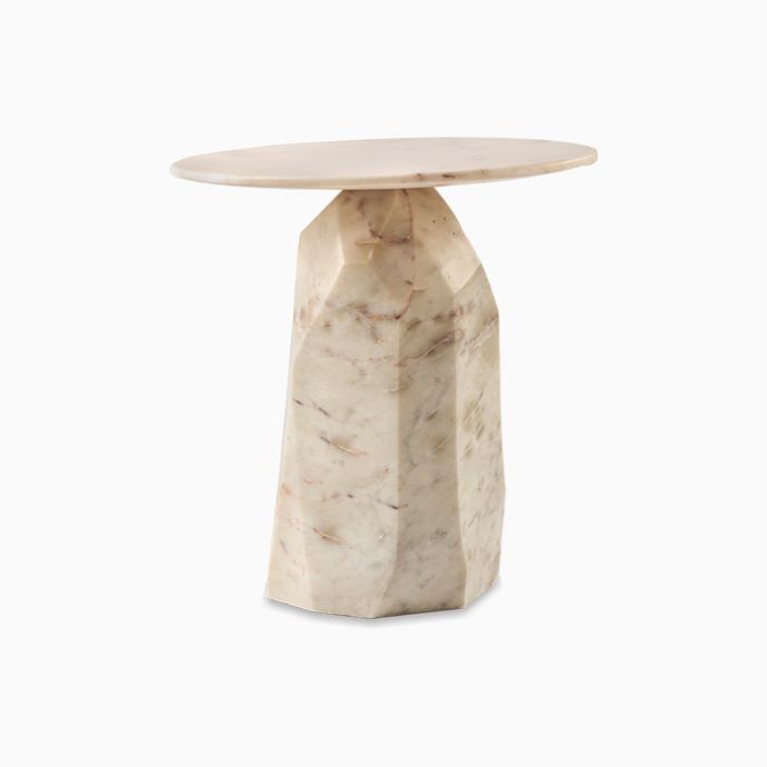 Cosmos Faceted Marble Side Table