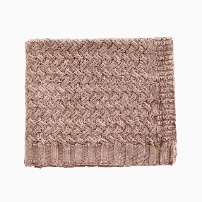 Criss Cross Cotton Knitted Throw 