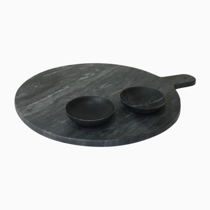 Black Marble Serving Platter Set