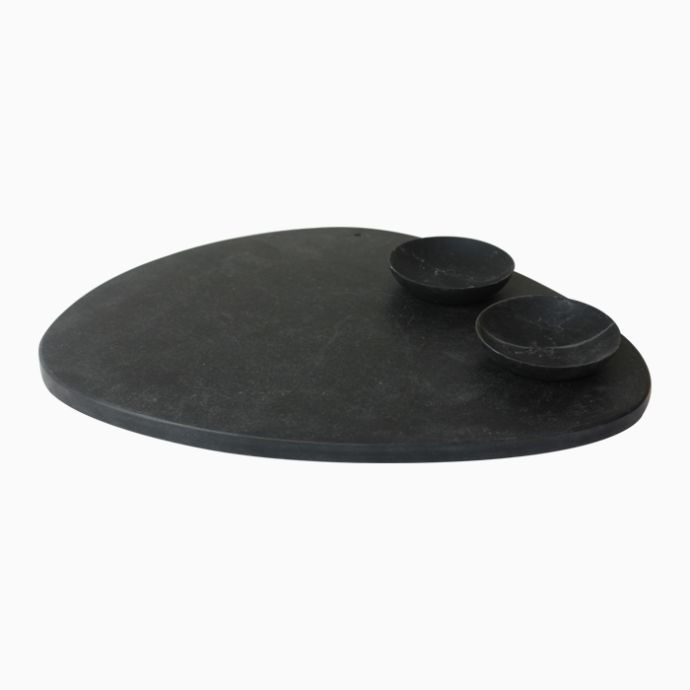 Black Marble Serving Platter Set