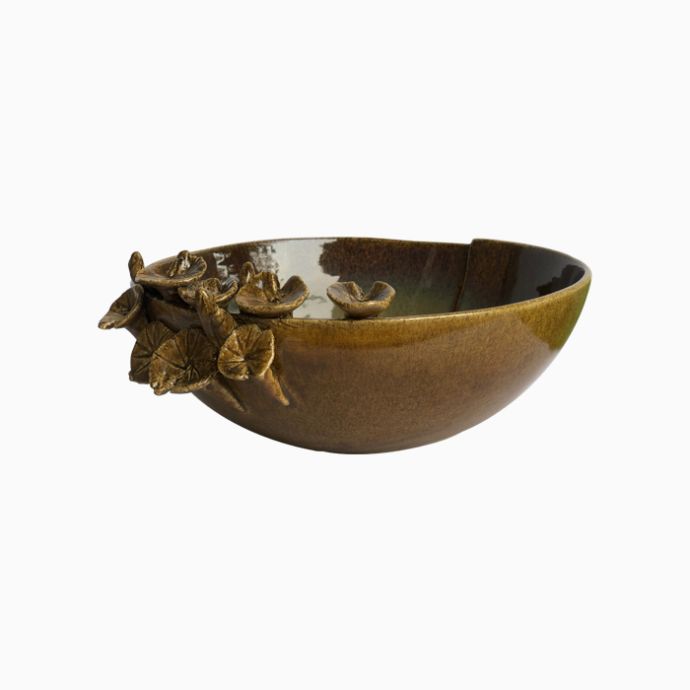 Round Bowl with Lotus Leaves