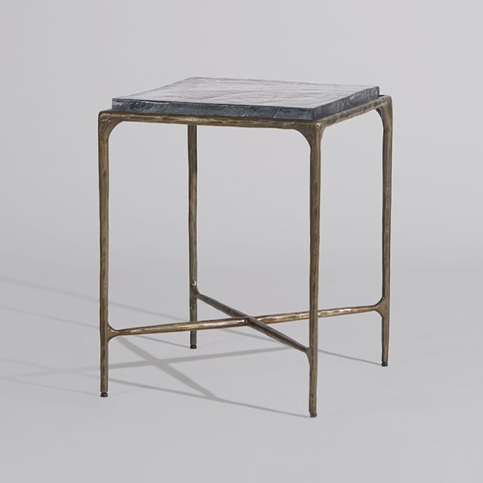 Forged Ice Slate Side Table