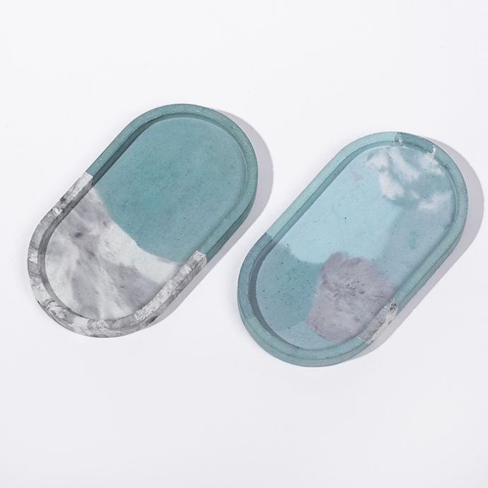 Marbled Oval Trays - Set of 2