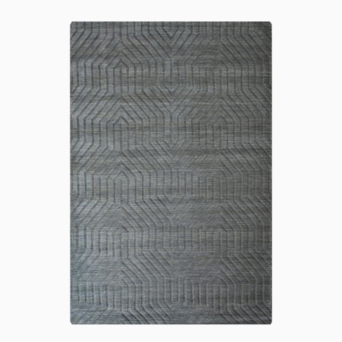 Grey Solid Hand Loom Carpet 