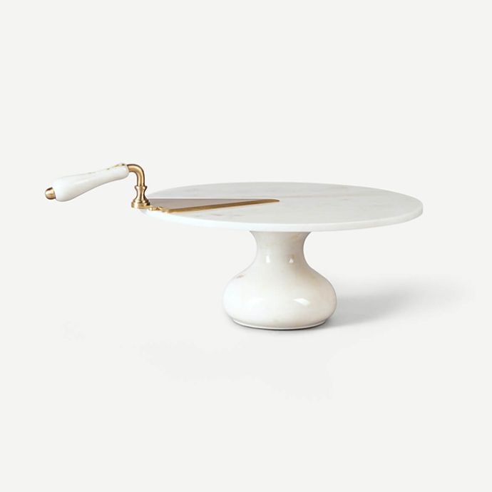 Marble Cake Stand With Server
