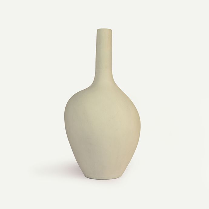 White Terracotta Floor Vase