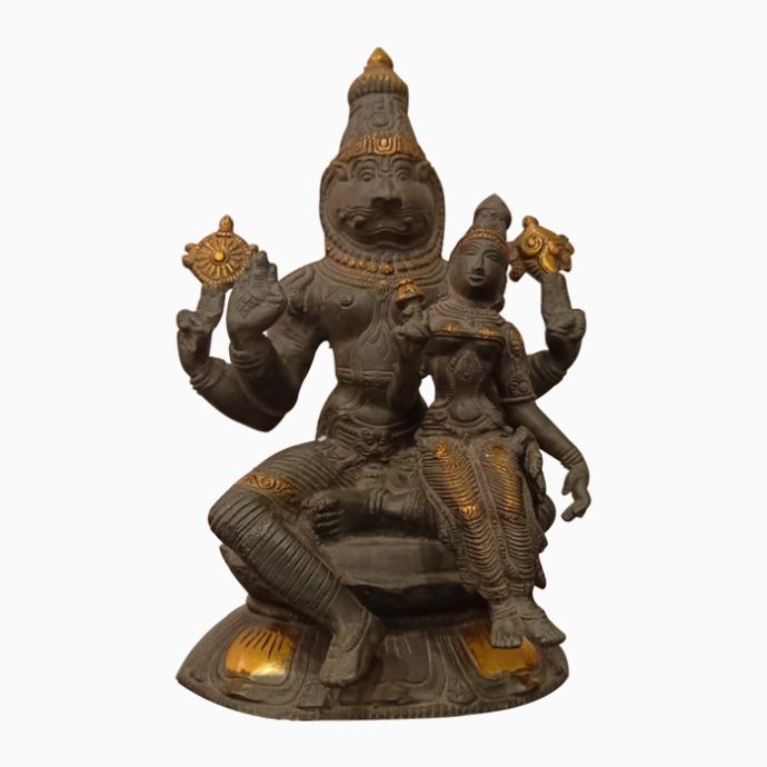 Lakshmi with Narsihma Avatar of Vishnu