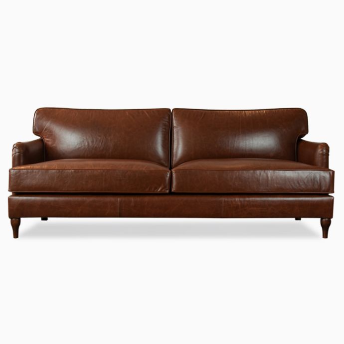 Lancashire Round Arm 3 Seater Sofa - Vintage Brown