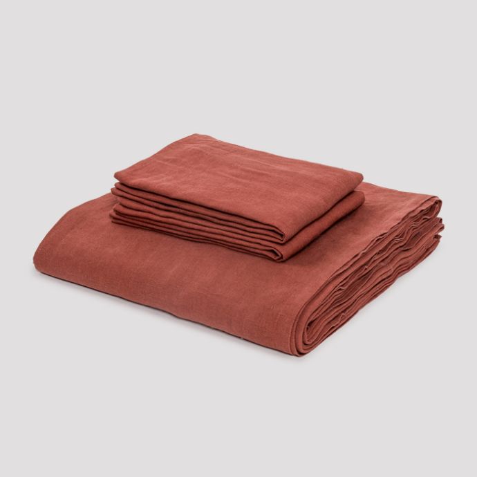 Linen Slumber Solid Bedsheet Set