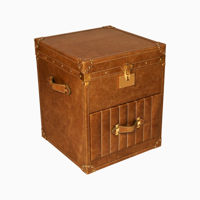 Trunk Side Table - Brown