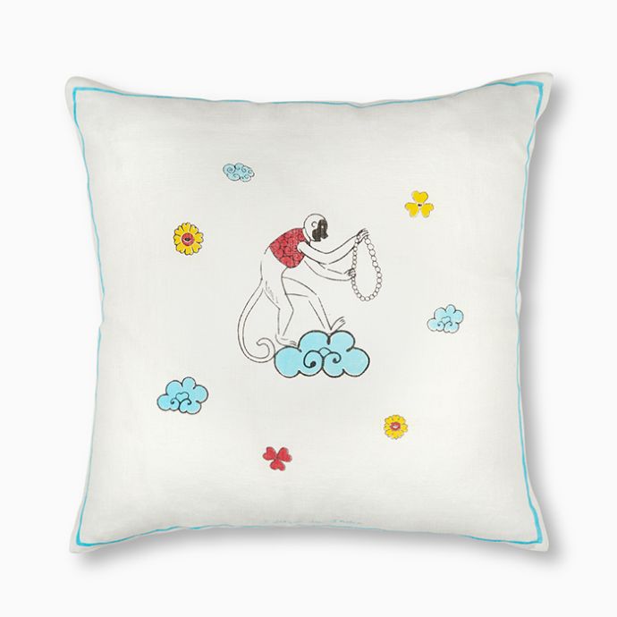 Monkey and Pearl Necklace  Cushion Cover