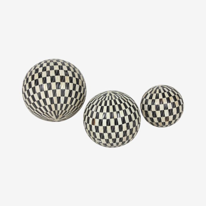Checkered Inlay Balls- Set of Three