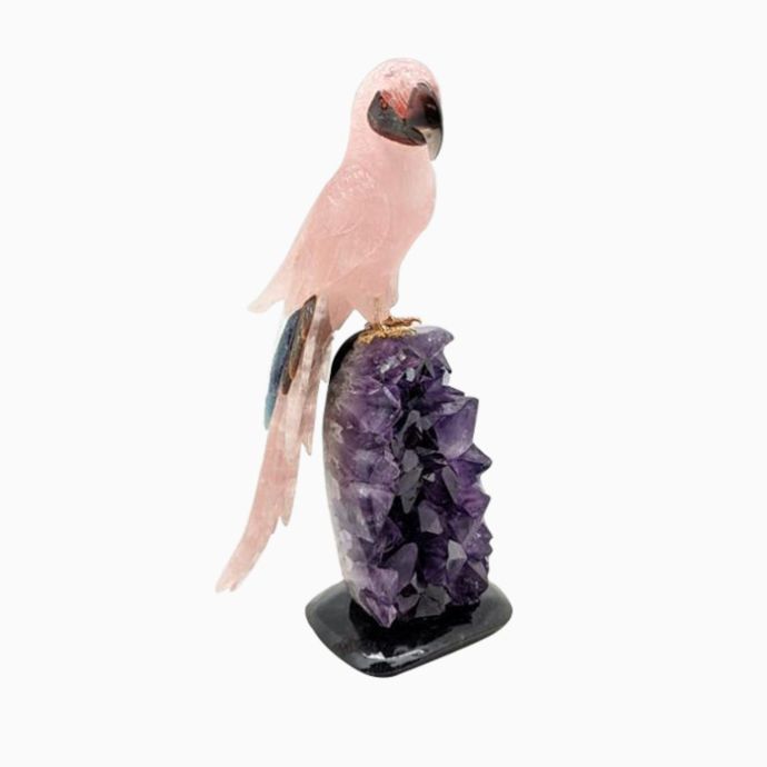 Parrot On Amethyst Stand