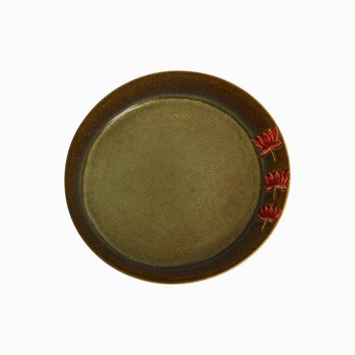 Round Lotus Etched Platter