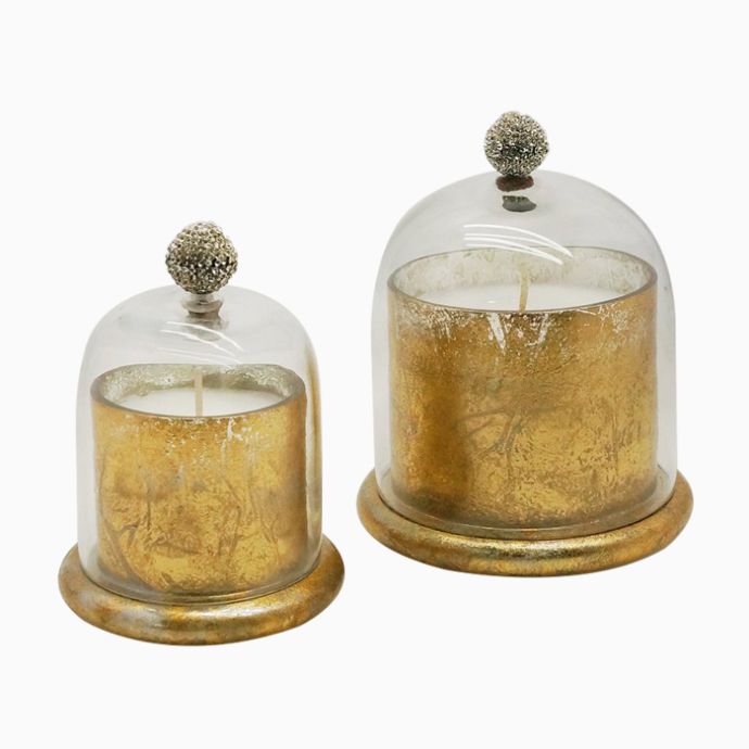 Swarovski Studded Bell Jar English Rose - Set Of 2