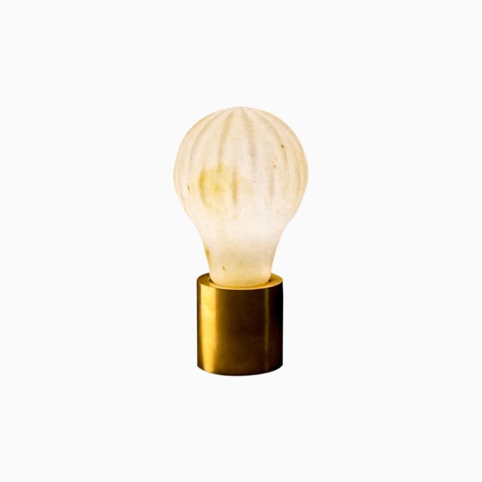 Table Top  Bulb Light - Carved 