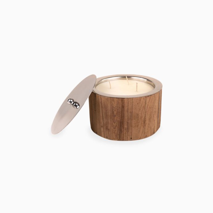 Teak Wood - Branch Candle With Lid