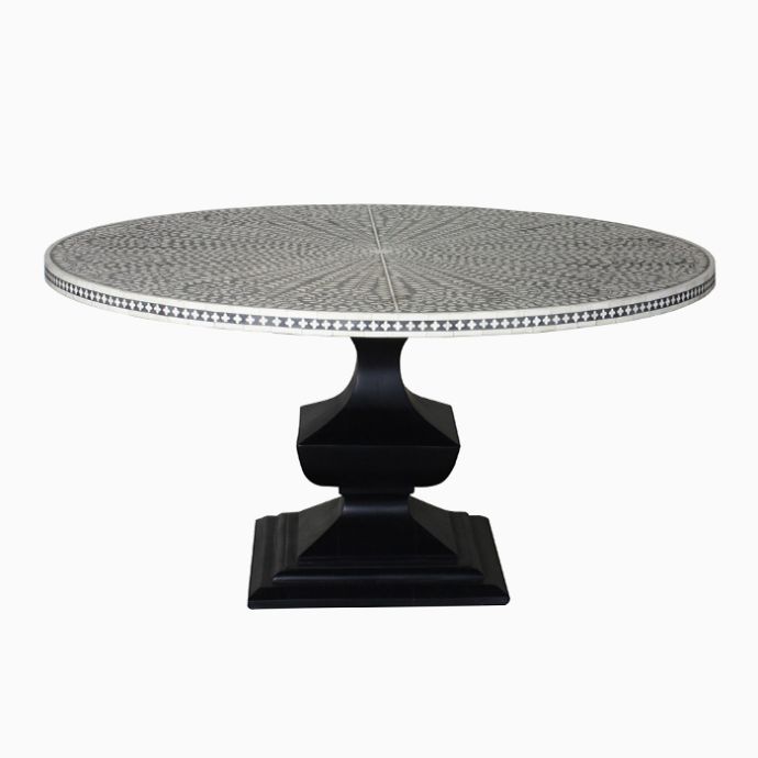 Pamir Inlay Pedestal Dining Table