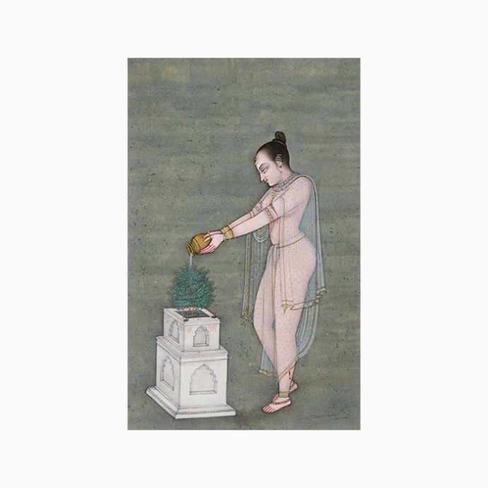 Maiden Offering Water to Tulsi