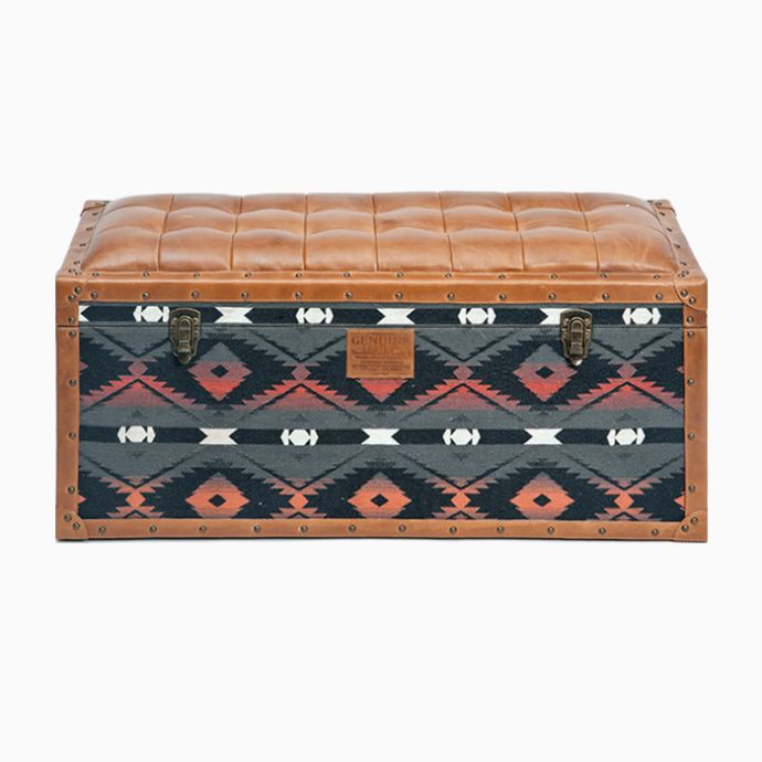 Traditional Textile Seating Cum Storage Trunk