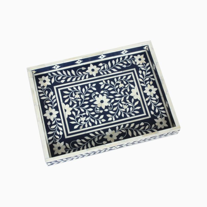 Blue and White Inlay Tray