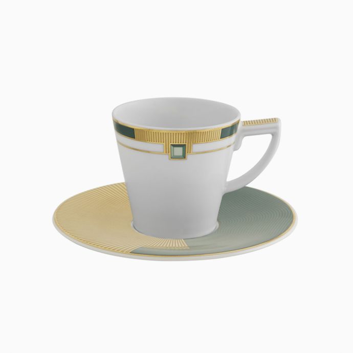 Emerald Coffee Cup & Saucer (Set of 4)