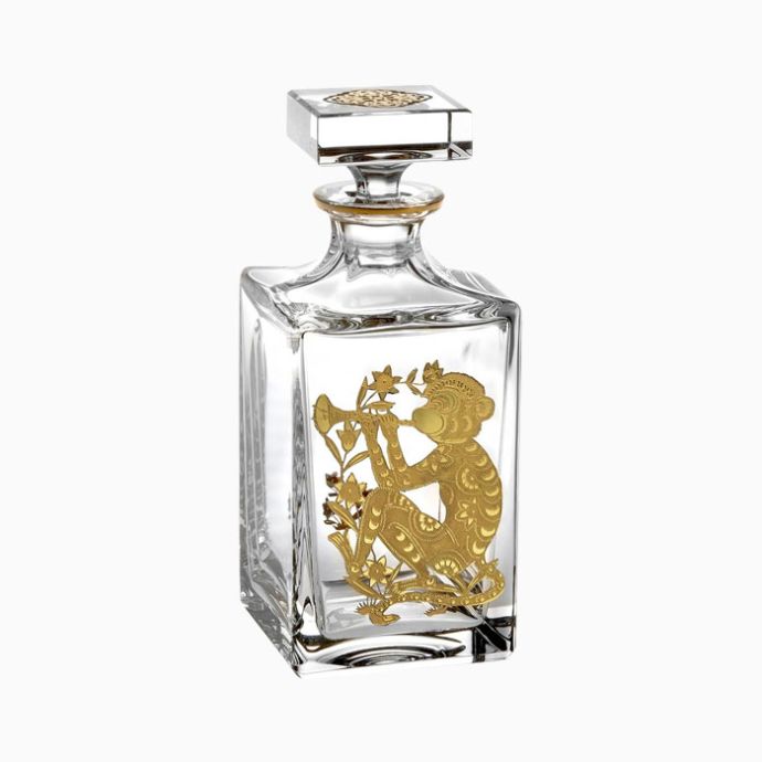 Whisky Decanter with Gold Monkey