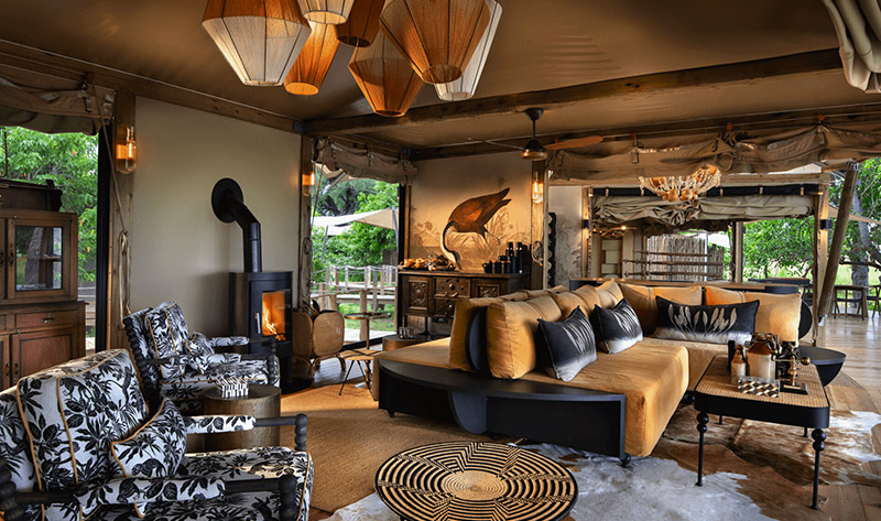 INSIDE AN AFRICAN TENTED CAMP THAT GLOWS WITH TEXTURE AND CHARACTER